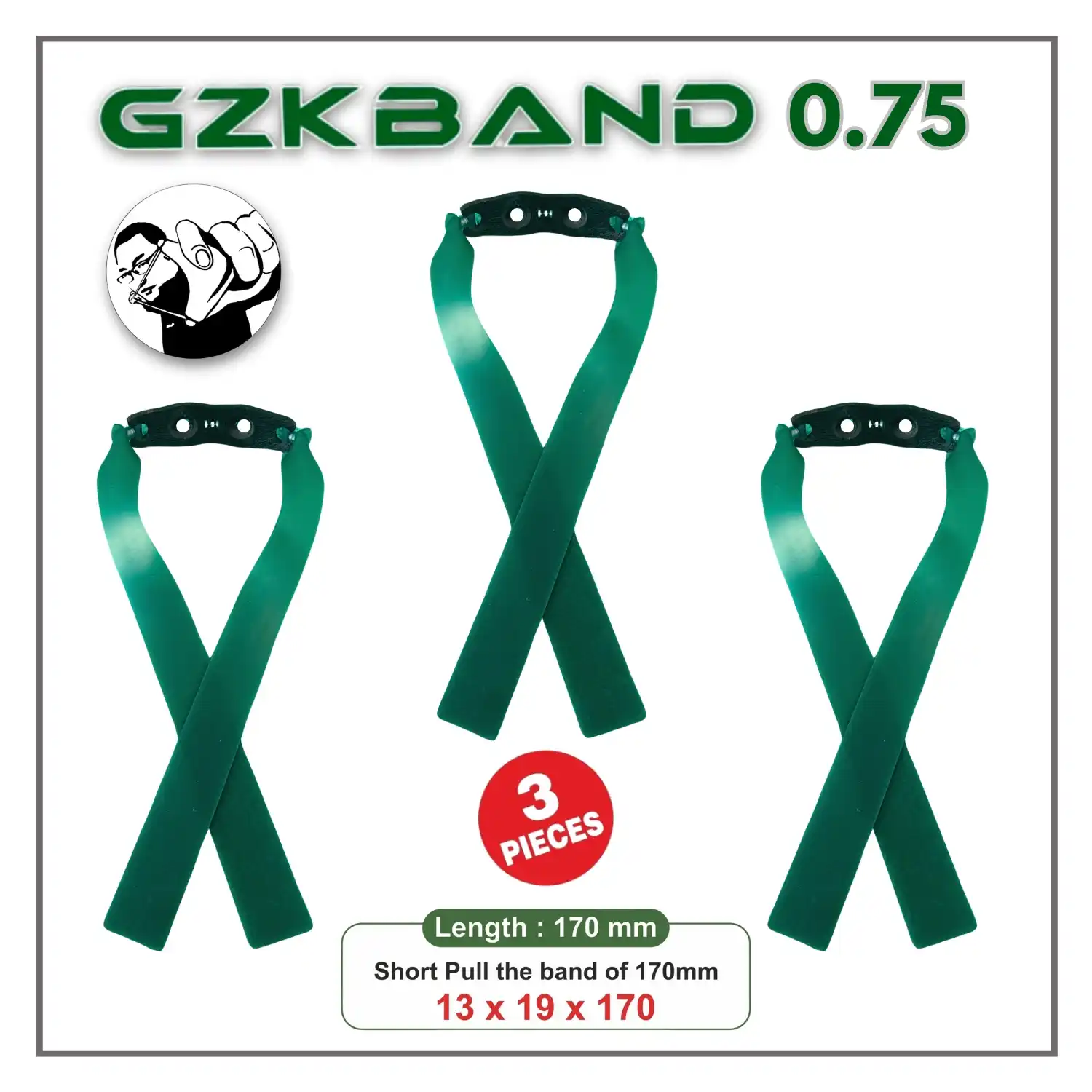 GZK Rubber 0.75 Strong Powerful Latex Best Seller Gzk 0.75 Shoot Atvs Game Outdoor Precise Slingshot Band Rubber