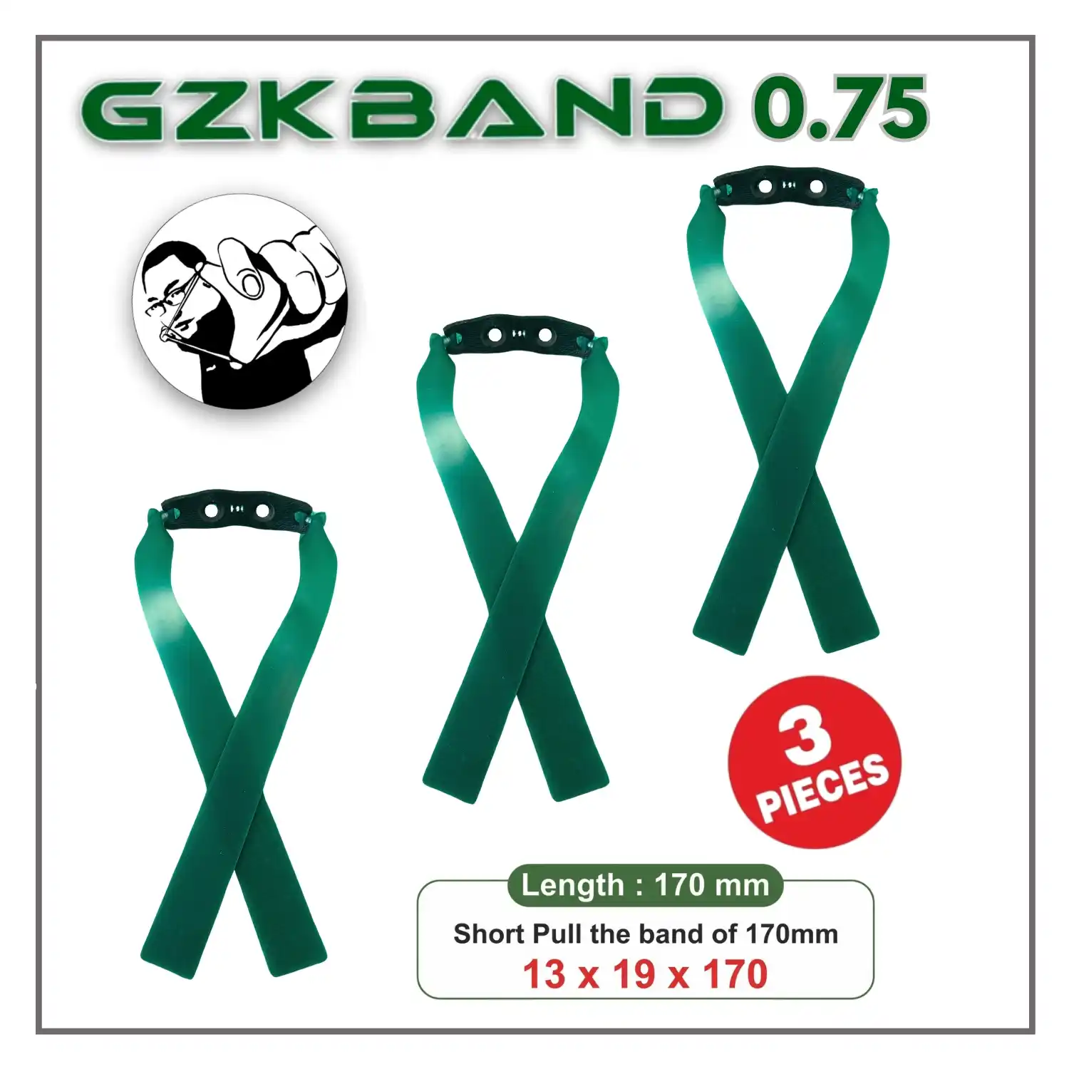 GZK Rubber 0.75 Strong Powerful Latex Best Seller Gzk 0.75 Shoot Atvs Game Outdoor Precise Slingshot Band Rubber