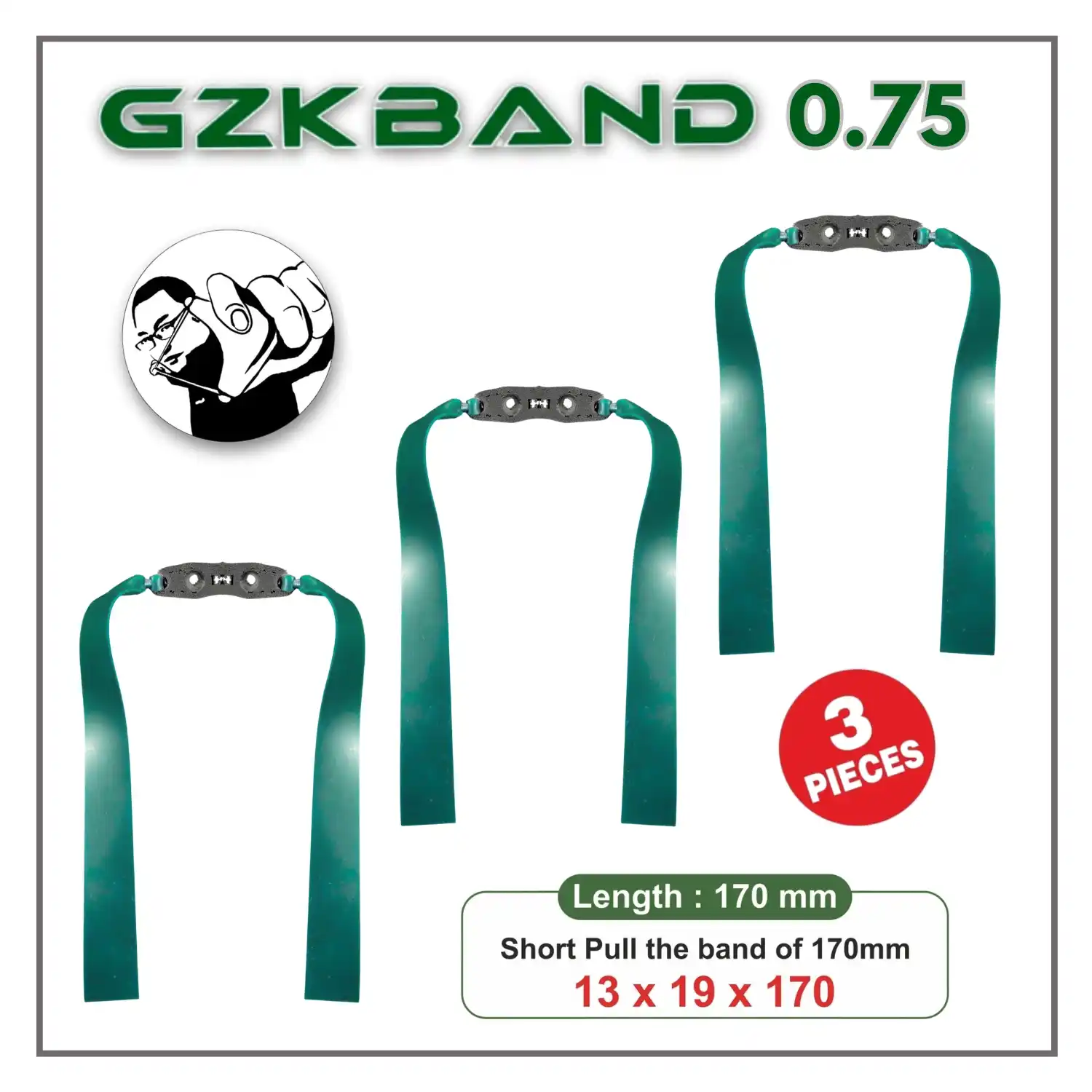 GZK Rubber 0.75 Strong Powerful Latex Best Seller Gzk 0.75 Shoot Atvs Game Outdoor Precise Slingshot Band Rubber