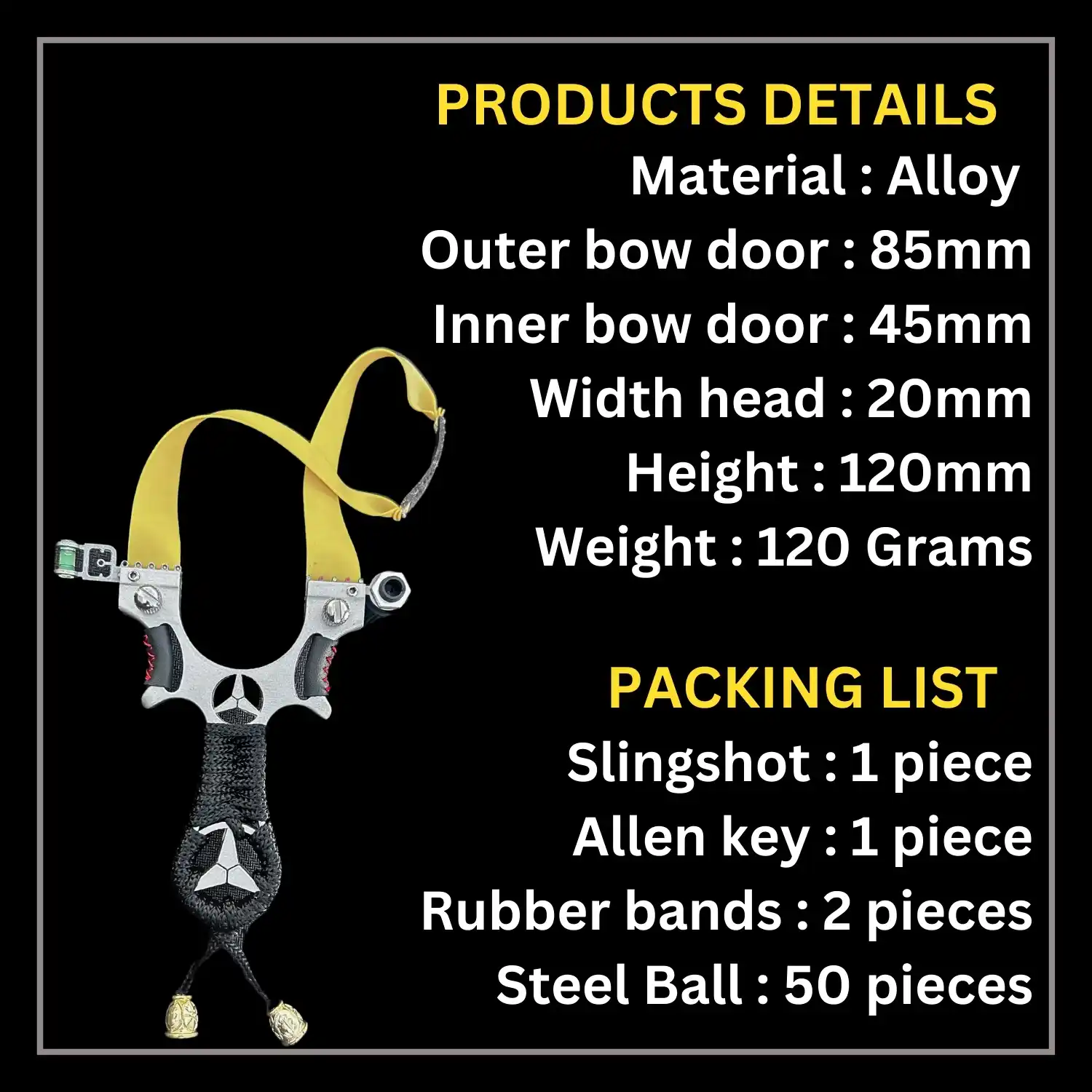 Power Hitting Alloy Slingshot for Hunting Birds & Shooting the Target | Model S20