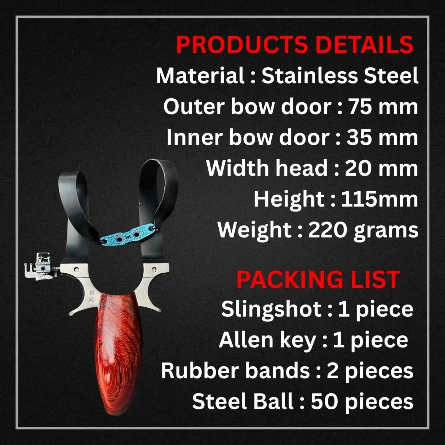 Powerful Stainless Steel Slingshot for Hunting | Model S33