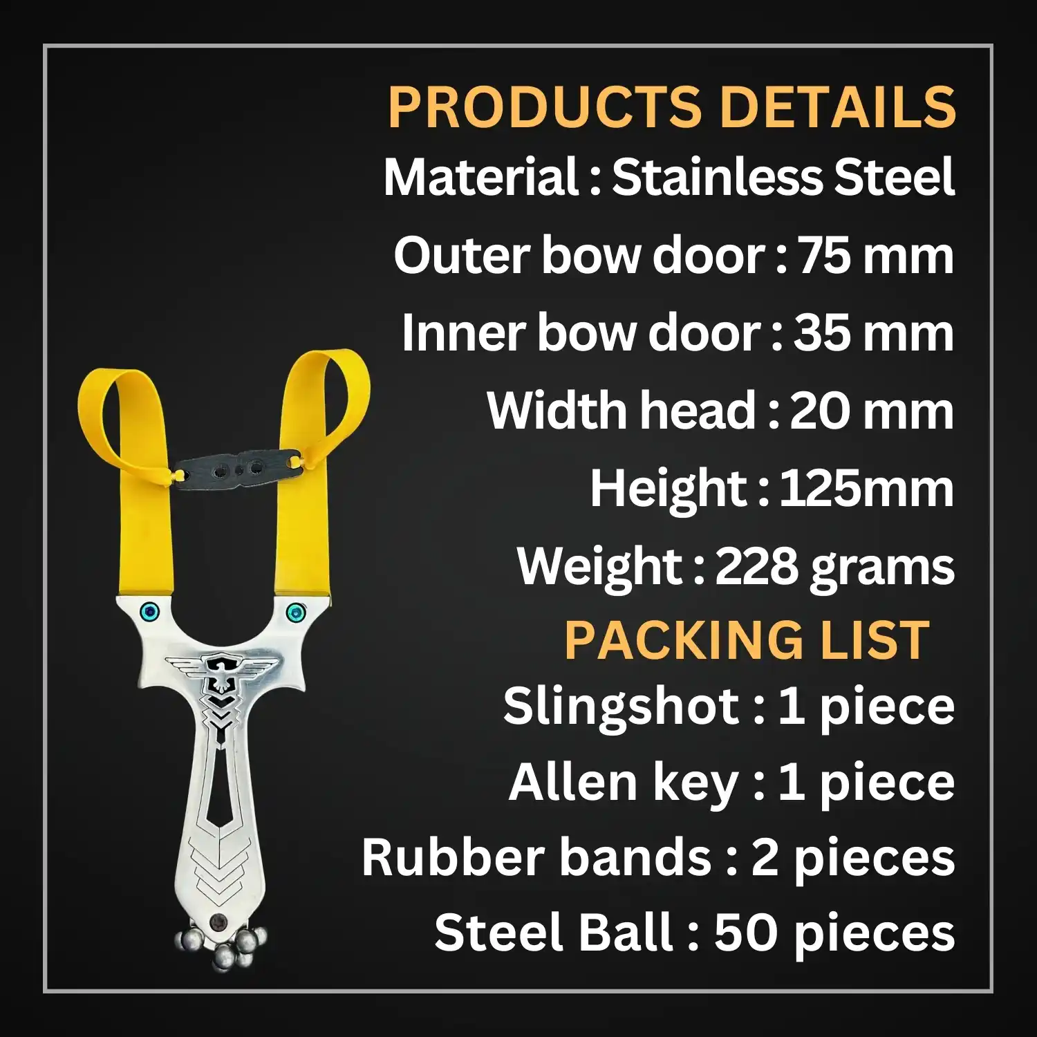 Professional Slingshot for Hunting with Precise Rubber Band | Model S34