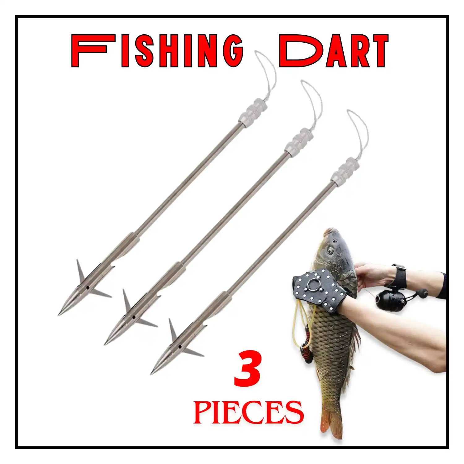 Fishing Dards 3 pcs , High Quality Metal Fish Darts for Outdoor Hunting and Slingshot Entertainment for River Lake Stream