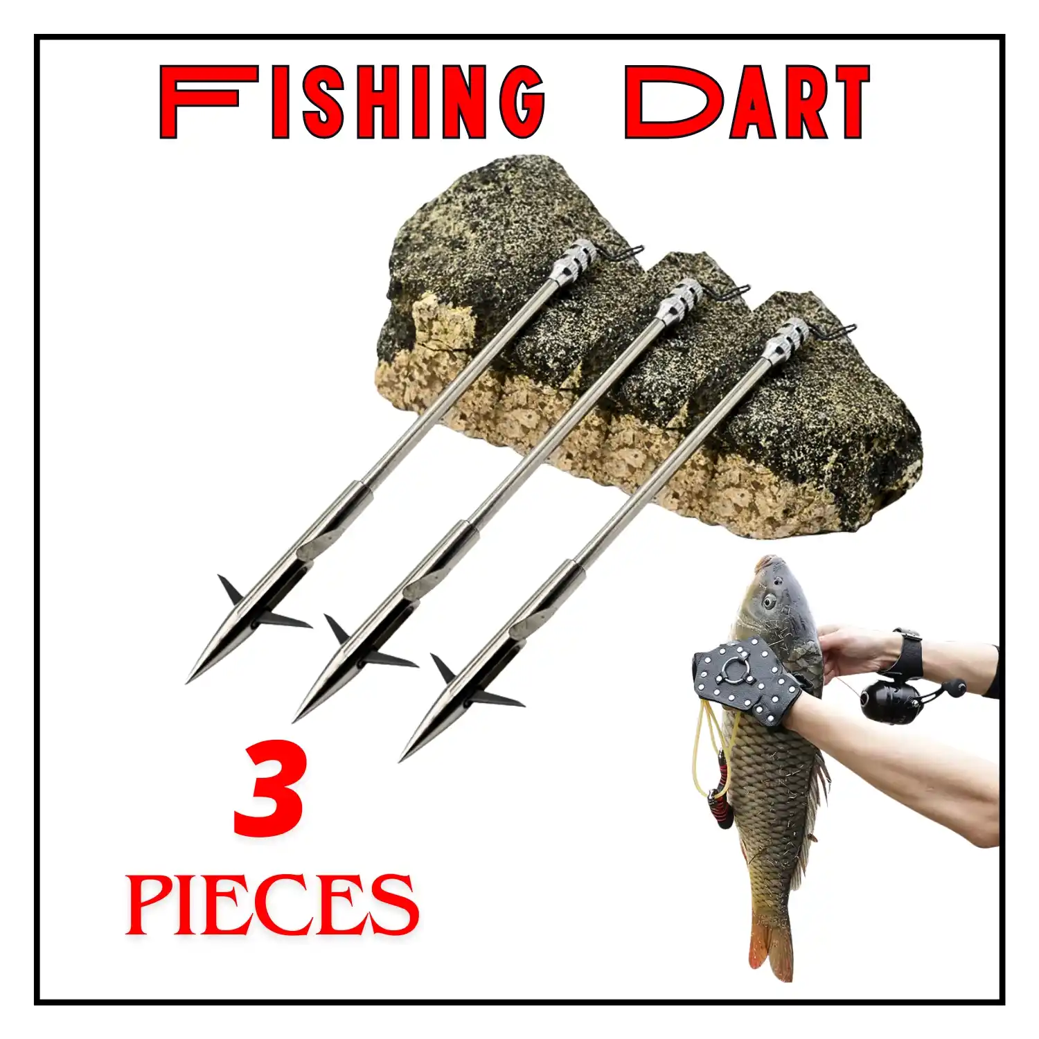 Fishing Dards 3 pcs , High Quality Metal Fish Darts for Outdoor Hunting and Slingshot Entertainment for River Lake Stream
