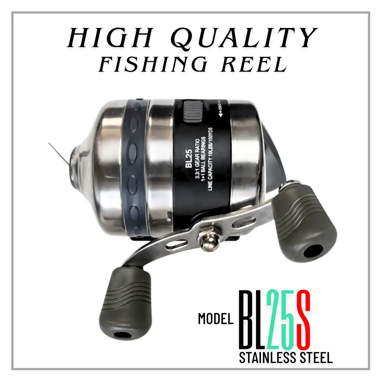 BL25S High Quality Stainless Steel Fishing Reel , High Quality Metal Fishing Reel for Outdoor Hunting and Slingshot Entertainment for River Lake Stream