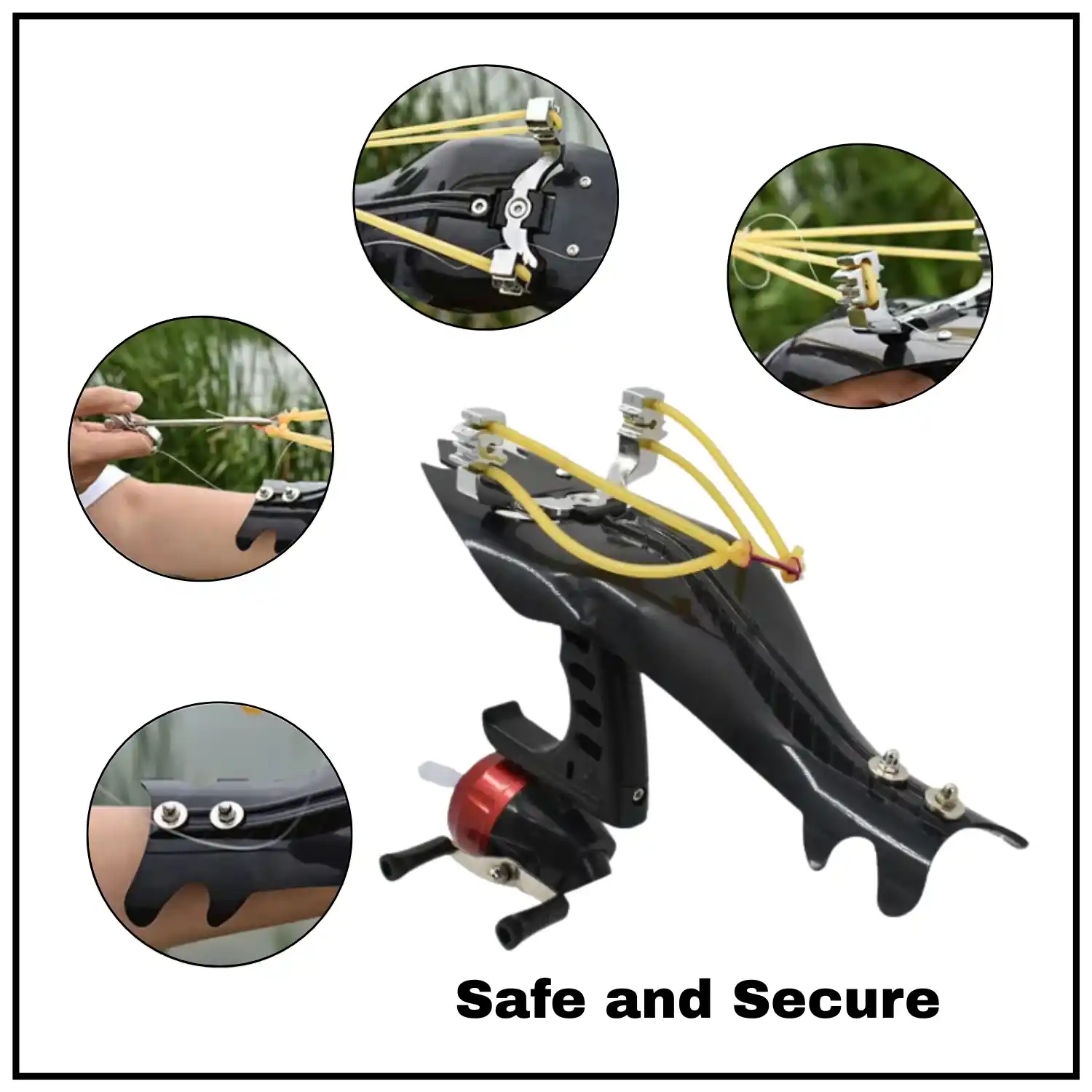 Fishing Hunting Sling Set Bowfishing Catapult Dart Reel Archery Target Shooting