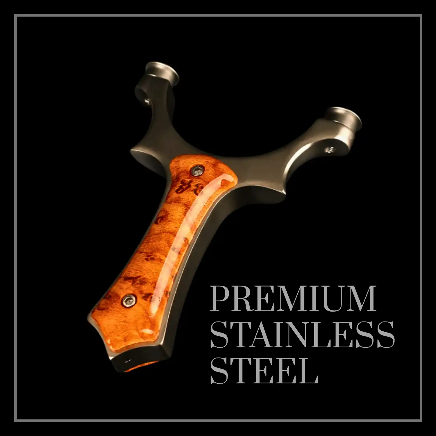 STORM X 440C Stainless Steel Calf Round Head Flying tiger Flat Skin Slingshot Can Be Free to Remove the Head Support Slingshot