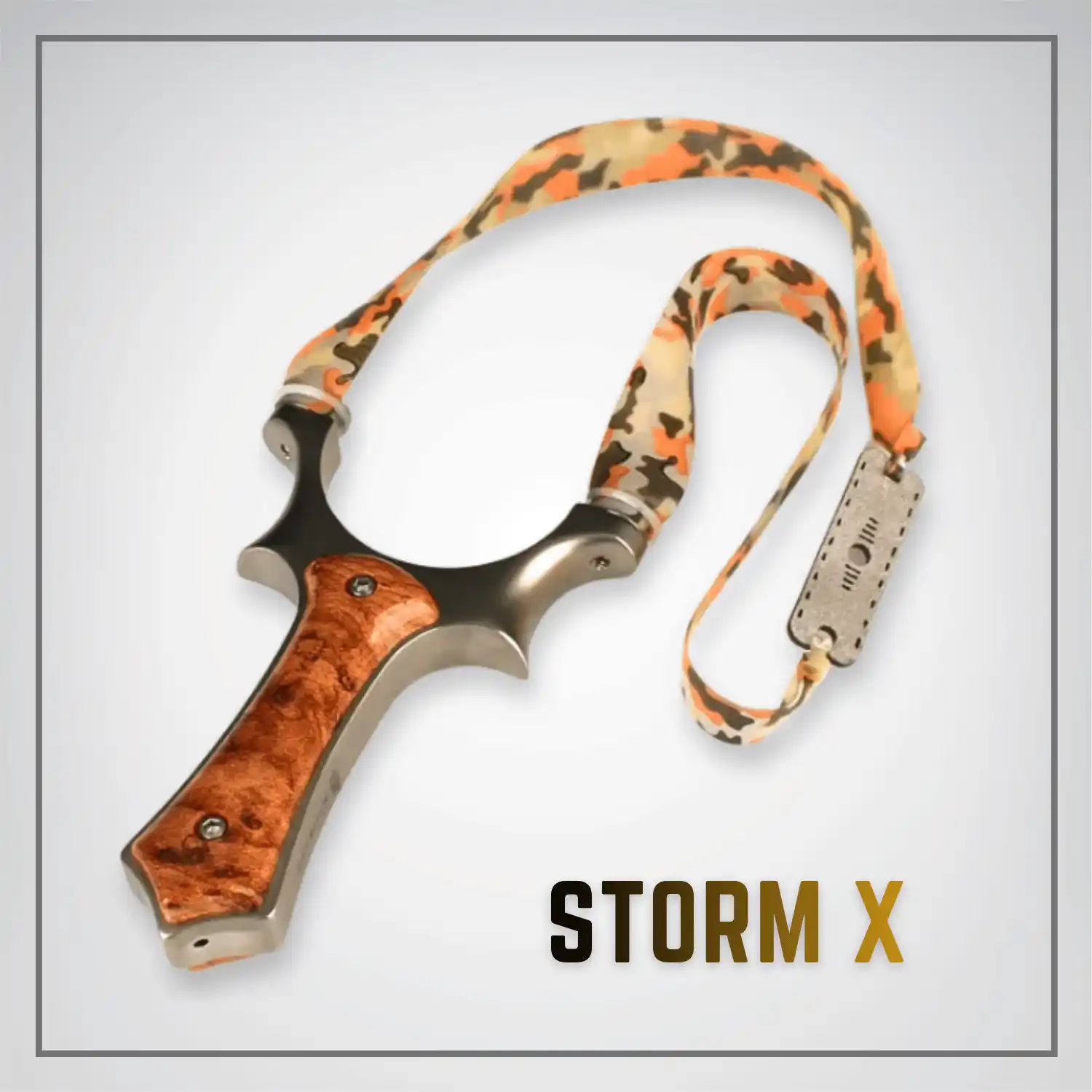 STORM X 440C Stainless Steel Calf Round Head Flying tiger Flat Skin Slingshot Can Be Free to Remove the Head Support Slingshot